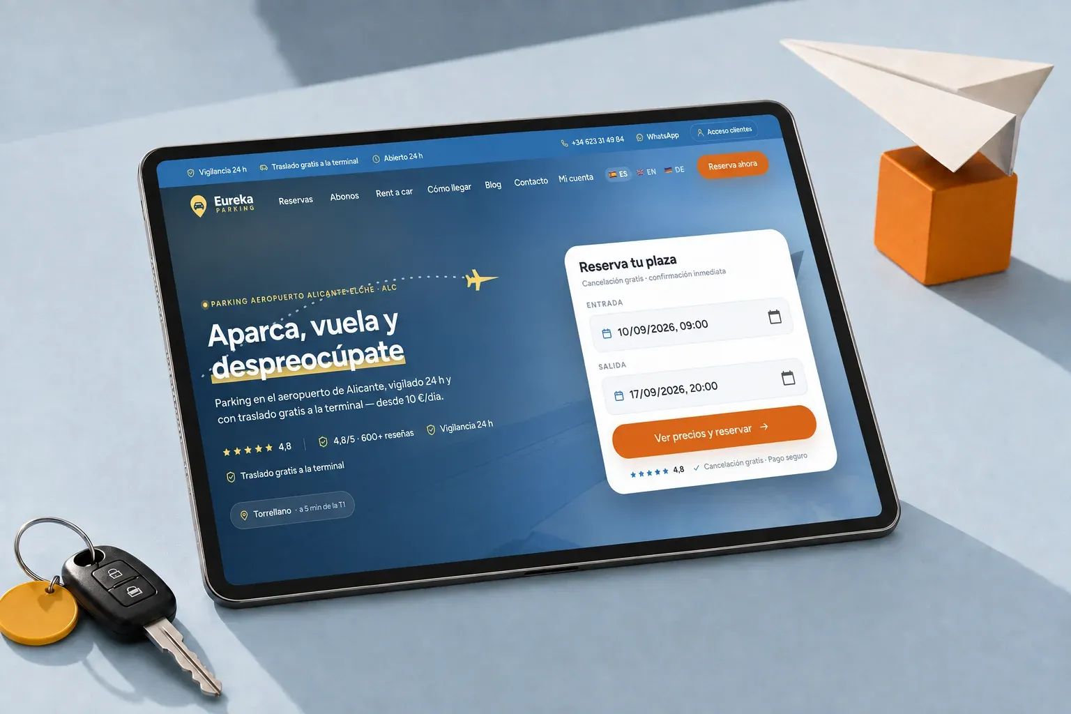 Mockup IA basado en la web publicada de Eureka Parking.