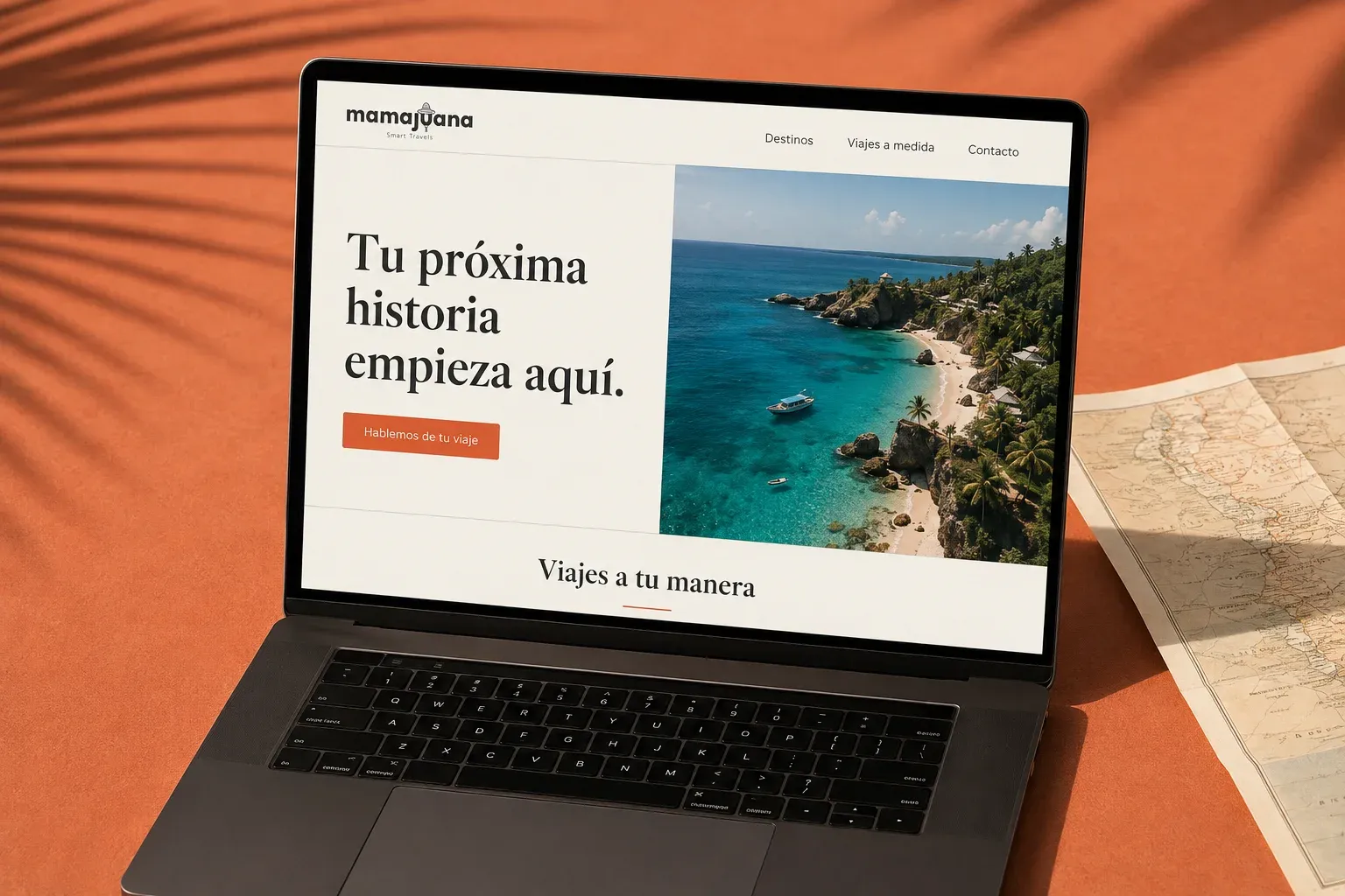 Visualización conceptual con IA basada en la identidad y la propuesta web del proyecto. No es una captura de la web publicada.