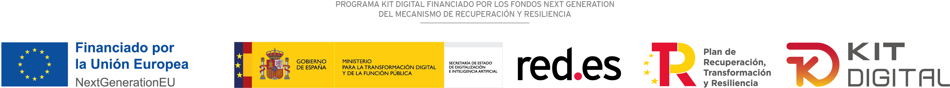 Programa Kit Digital: financiado por la Unión Europea NextGenerationEU. Gobierno de España, Ministerio para la Transformación Digital y de la Función Pública, Red.es y Plan de Recuperación, Transformación y Resiliencia.
